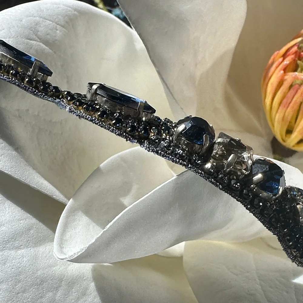 Deepa Gurnani Raveena Sparkly Gemstone Headband in Sapphire Size OS - Picture 4 of 6